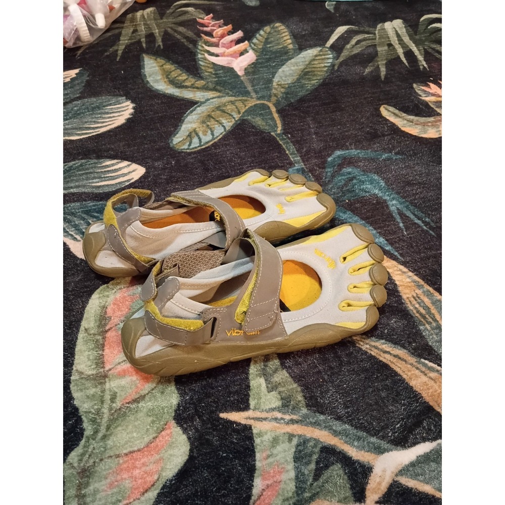 Vibram FiveFingers Classic Barefoot Shoes Womens 5.5-6 EU 36 Gray Yellow - Picture 5 of 7